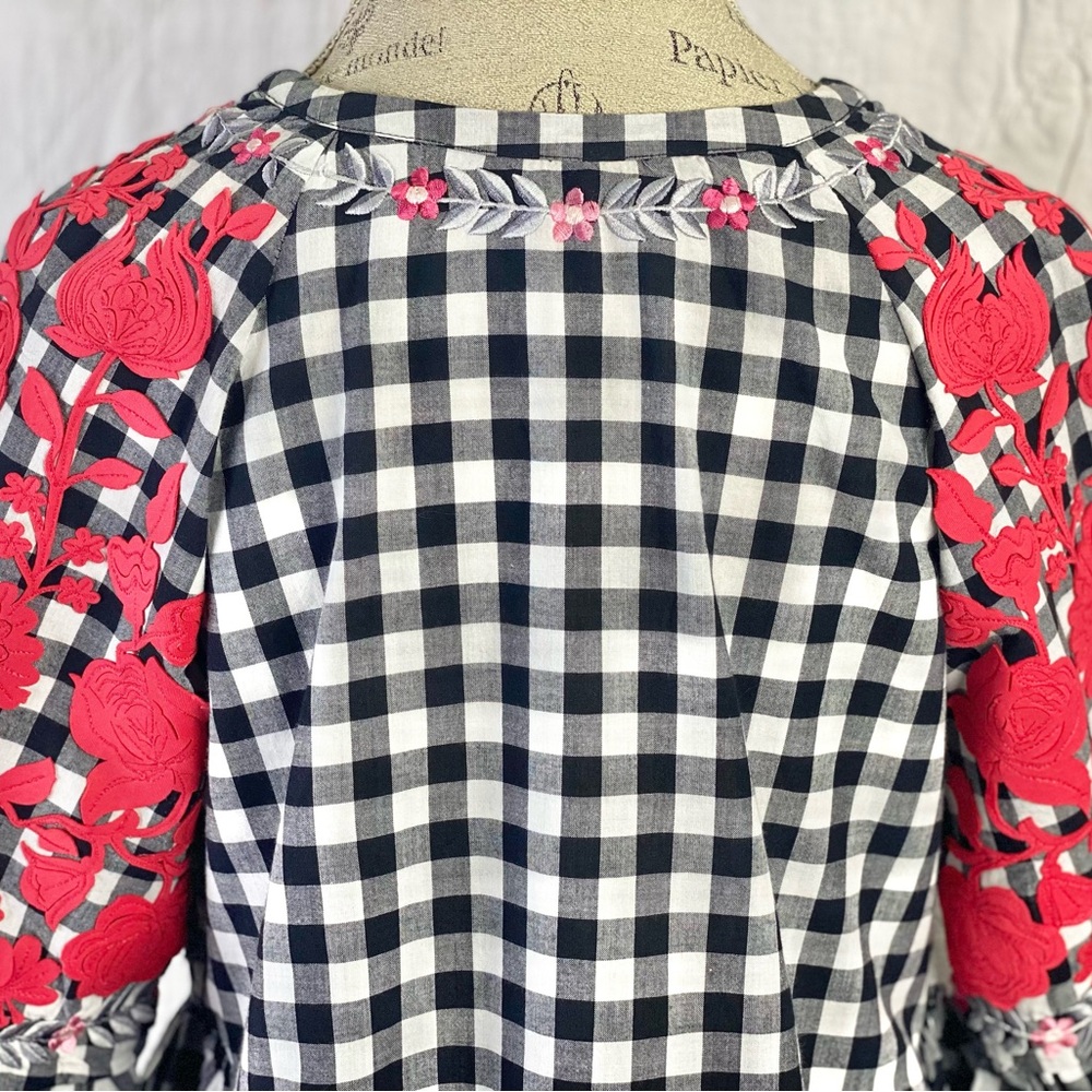Anthropologie Pankaj & Nidhi Blouse Floral Embroidered - Picture 9 of 11